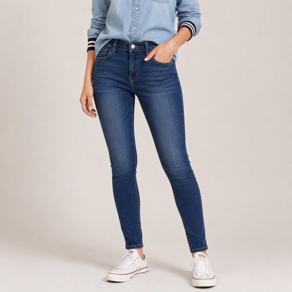 Levi's 711 Skinny Jeans Womens 31 Dark Wash Blue Denim Mid Rise Pants 150